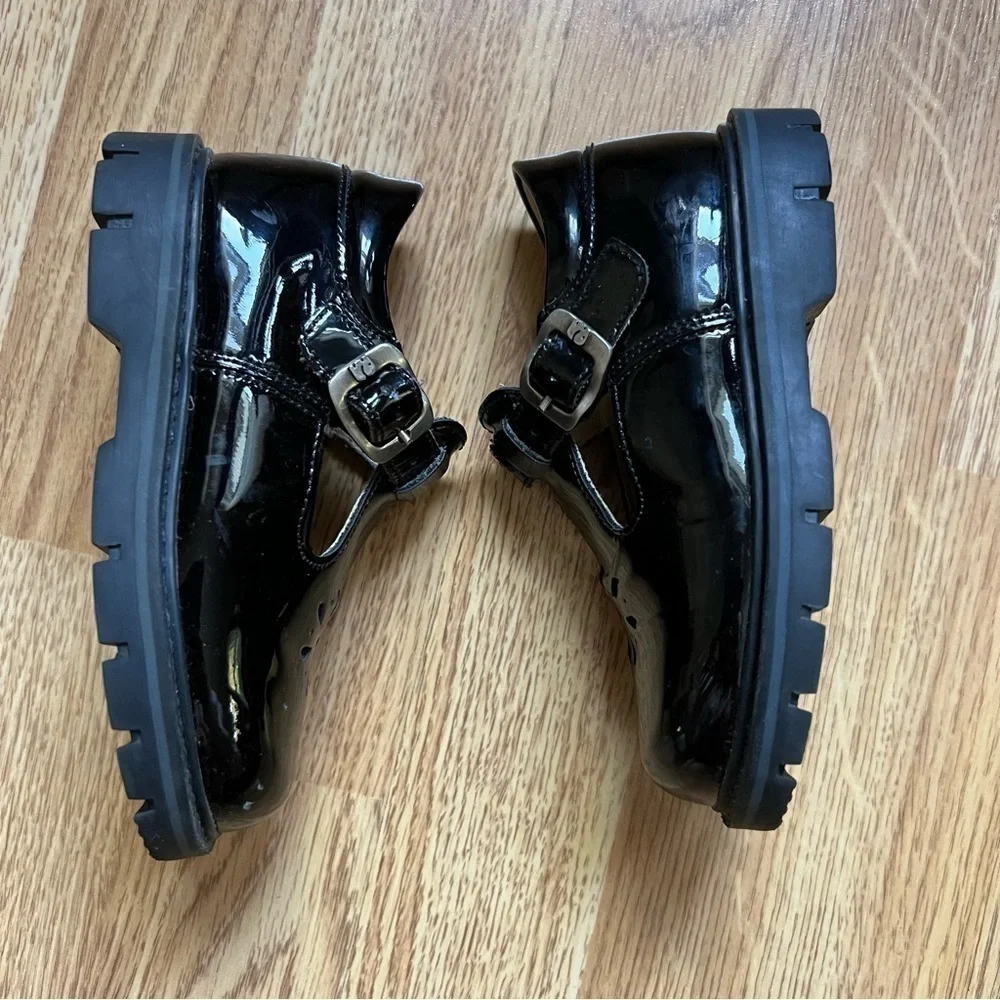 Elephanten Little Girls T Bar Black Patent Leather Mary Janes Size 23